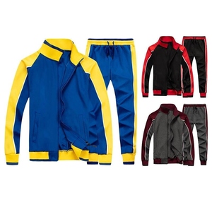 Conjuntos de chándal para hombre con cremallera, pantalones de chándal, logotipo personalizado, ropa urbana, cuello alto, joggers de otoño, ropa deportiva, ropa de entrenamiento - Product Image 6