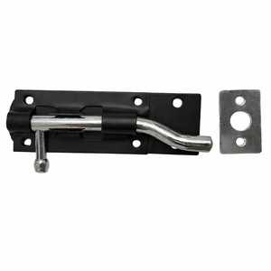Black Iron Brenton Gate Bolt 6 Inch Door and Window Bolt Modern Locking <b>Hardware</b> for Anti Theft Use - Product Image 3