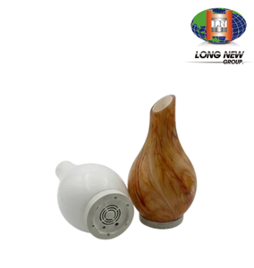 โคมไฟน้ำมันหอมระเหย ABS แบบกำหนดเอง LONGNEW |   เครื่องทำความชื้นลายไม้สีดำ/น้ำเงินสำหรับโฮมออฟฟิศและห้องนอน - Product Image 1
