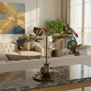 Sculpture d'art florale auto-équilibrante en fer forgé, décoration en métal pour la maison, le bureau, le bureau de direction, design pilier d'équilibre, fabriqué au Vietnam - Product Image 3