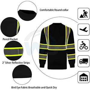 Camisa de Seguridad Reflectante de Alta Visibilidad, Ropa de Trabajo, Tejido Transpirable y Ligero, Opciones de Talla y Color Personalizadas - Product Image 3