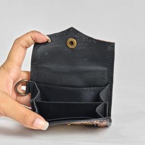 Tarjetero de Cuero Genuino Hecho a Mano con Estampado de Dibujos Animados, Cierre a Presión Estilo Vintage, Cartera Corta Unisex - Product Image 5