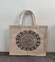 Sac bandoulière rond en jute avec sangle en coton, impression personnalisée, sac fourre-tout naturel pour emballage de bijoux, vente au détail, sac cadeau