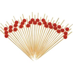 Stuzzicadenti Decorativi in Bambù Rosso Perla da 4,7 Pollici per Antipasti, Ideali per San Valentino, Natale e Feste - Product Image 1