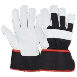 Gants de travail en cuir grainé de vachette avec logo personnalisé, dos perforé, doublure en tissu de coton, certifiés CE, manchette de sécurité, résistants à la chaleur et anti-vibrations - Product Image 1