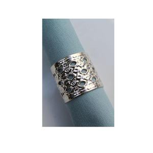 Servilletero de latón martillado de diseño moderno, vajilla chapada en plata para decoración de boda de Hotel, servilletero de Metal almacenado - Product Image 4