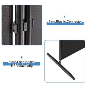6FT 4-Fold 160g Polyester Fabric Plastic Foot Carbon Steel Frame Black Foldable Screen for Office Partitions - Product Image 6