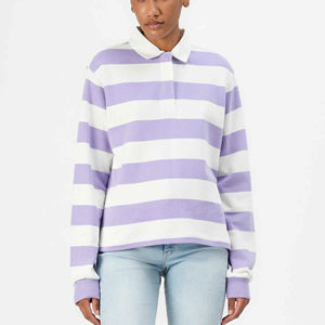 Custom Rugby Team Wear Stripe <b>Long</b> <b>Sleeve</b> Pique <b>Polo</b> Heavy Weight Rugby Football Jersey <b>for</b> Men and <b>Women</b> Sports - Product Image 3