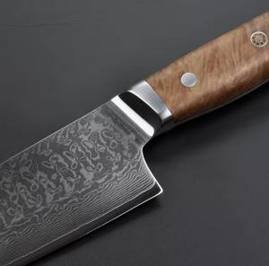 Couteau de chef professionnel en acier Damas, fait main, personnalisable, forgé à la main, manche en bois, écologique, compatible lave-vaisselle, ambidextre - Product Image 2