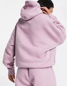 Custom Women's <b>Tracksuits</b> Heavy Weight 500 GSM 350 GSM <b>Polyester</b>/Cotton Fleece Embroidered Oversized Hoodie Shorts - Product Image 5