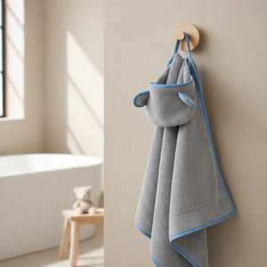 Ensemble de serviettes à capuche pour bébé, douces, absorbantes, 100% coton éponge, unisexe, logo personnalisé, séchage rapide, portables, écologiques, certifiées OEKO-TEX - Product Image 3