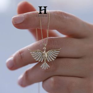 Pendentif en or 14 carats avec motif d'oiseau serti de diamants, collier de luxe, fabricant de bijoux - Product Image 4