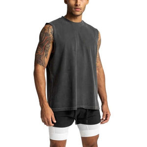 Camisetas de Gimnasio Personalizadas para Hombre, Tejidas, 100% Algodón, Sin Mangas, Transpirables, de Malla, para Correr, Verano, Fitness, Entrenamiento, Casual - Product Image 6