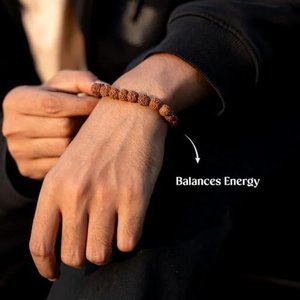 Bracelet Bouddhiste Naturel 7 Mukhi Rudraksha pour Hommes – Cadeau Écologique, Bijou Perlé Énergisant et Spirituel - Product Image 6