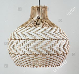 Lámpara Colgante de Bambú y Ratán, Lámpara de Techo de Mimbre Natural para Restaurante, Cafetería, Interior - Product Image 2