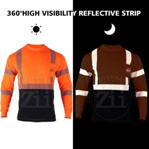 Camiseta Polo de Trabajo de Manga Larga con Reflectores de Seguridad, Ropa de Trabajo FR, ANSI Clase 1, con Luz LED Intermitente, Transpirable, Impermeable, Personalizada - Product Image 4