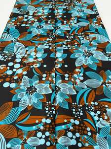 Tela de algodón con estampado de cera Africana Freetown de alta calidad para vestidos elegantes trajes tradicionales y decoración del hogar - Product Image 5