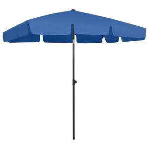 Sombrilla de Playa Plegable de Poliéster Azul Celeste de 78.7x49.2 Pulgadas para Protección Solar en la Playa - Product Image 1