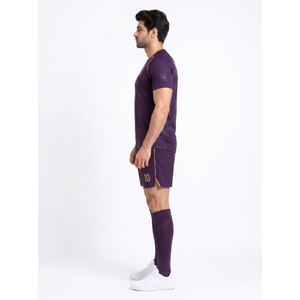 <b>Mens</b> Custom Elite Soccer Uniform 160GSM Quick Dry Jacquard Knit Slim Fit Tonal Stripe Match Kit Size XL Sialkot Factory OEM - Product Image 3