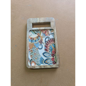 Plateau de service rectangulaire moderne en bois de manguier, fait main et écologique, avec un design décoratif en bois, pour le thé, le café et le petit-déjeuner - Product Image 2