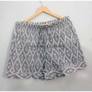 Conjunto de Pijama de Algodón con Estampado a Mano, Estilo Canguro, Hecho en India, Vintage, Hermoso, Ropa de Dormir Corta para Otoño, Verano y Primavera - Product Image 3