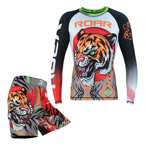 Men's Blue Full Sleeve Rash Guard Set With Cartoon Print Quick Dry <b>Athletic</b> Kit Sublimation Printed Sport Wear - Product Image 3