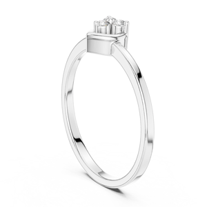 Anillo de Promesa de Tres Piedras con Corte Radiante, Cultivadas en Laboratorio, Diseño Geométrico de Cometa, Plata de Ley, Chapado en Oro de 18K, Delicado, Amarillo, para Fiesta - Product Image 3