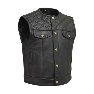 Gilet en cuir respirant pour homme, design tendance automne, coupe-vent, loisirs, haute qualité, sans manches - Product Image 1