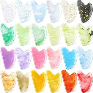 Outil Gua Sha artisanal en résine et quartz rose pour la décoration intérieure, style amour, grattoir de massage corporel naturel - Product Image 3