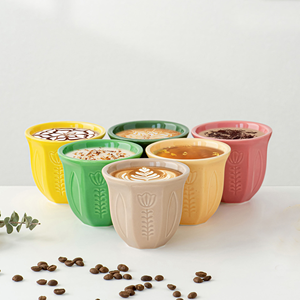 Tazas y Platos de Cerámica Rústica Árabe Hechos a Mano, Colección de Cerámica de Estilo Rústico - Product Image 1