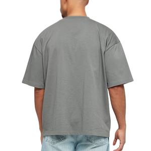 Camiseta de Hombre Oversize Gris Sólida Estilo Urbano de Ajuste Holgado y Peso Pesado (400g) con Hombros Caídos, de Secado Rápido, Transpirable, Casual, 100% Algodón Jersey - Product Image 2