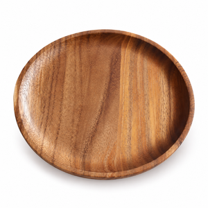 Assiette de service classique en bois de manguier durable, 11 pouces, ronde, finition polie, grain naturel - Décoration de table de mariage - Product Image 1