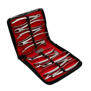 Pinces dentaires, ensemble de 10 pièces, acier inoxydable de qualité allemande, certifié CE, manuel, classe I, TAIDOC INTERNATIONAL TID 745 RED 1 - Product Image 2