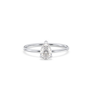 Anillo Solitario REYES con Halo Oculto de Moissanita Corte Pera Certificada GRA de 0.84 Quilates en Plata de Ley 925, Joyería Fina para Mujer - Product Image 2