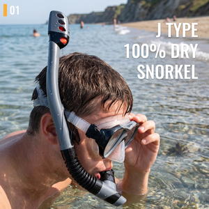 2026Aropec Professionnel 100% Dry Snorkel Tube de plongée flexible en silicone avec clip réglable pour la plongée en apnée OEM/ODM/OBM - Product Image 2