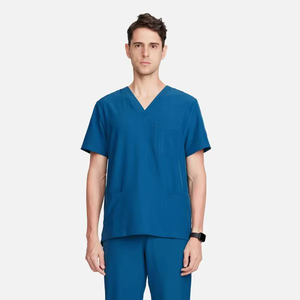 Custom Logo Breathable Eco-Friendly Knitted <b>Nursing</b> <b>Scrubs</b> Set for Unisex Medical/Dental Use Bell-Bottom Pants Uniform - Product Image 3
