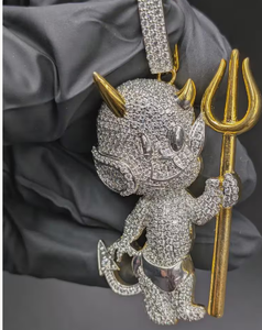 จี้รูปปีศาจการ์ตูนประดับเพชรโมอิสซาไนต์แบบหรูหราสำหรับขายส่ง - Product Image 1