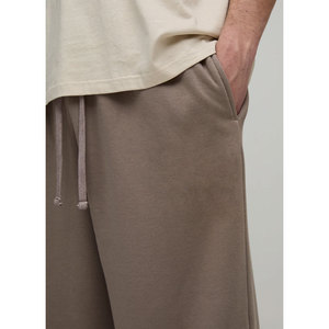 Pantalon large pour homme, tendance, décontracté, couleur unie, taille élastique, ample - Product Image 3