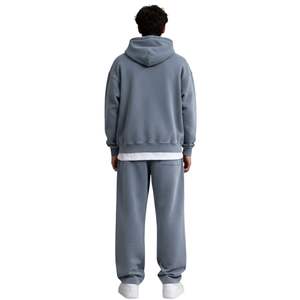 Pantalones de chándal de algodón acanalados lavados de peso pesado para hombre, estilo casual urbano con cordón en la cintura, ropa deportiva de moda - Product Image 6