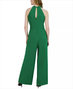 Combinaison boutonnée pour femme, manches courtes, tenue tendance, vêtement moderne une pièce, coupe confortable pour les occasions décontractées et les week-ends - Product Image 2