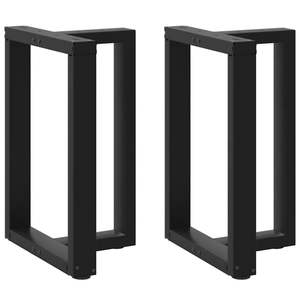 Pied de table à manger en acier noir thermolaqué 23,6 x 13,8 pouces, accessoires de meubles - Product Image 1