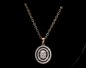 Collier pendentif unisexe en or jaune avec zircon en forme de gouttes d'eau, or massif 14 carats, certifié IGI, cadeau de luxe pour fiançailles, mariage ou fête - Product Image 2