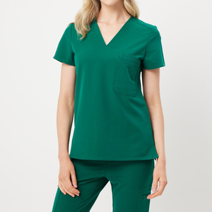Ensemble de Blouses Médicales Multipoches pour Femmes, Uniforme d'Infirmière, Tenue d'Hôpital Extensible, Vêtements de Travail pour Soignants, Fournisseur OEM - Product Image 5