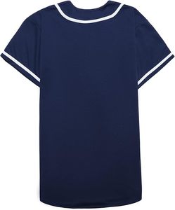 Camiseta de Béisbol Unisex DALSR, Manga Corta, Azul Marino Sólido, Cierre de Botones, Absorbe la Humedad, Transpirable, UPF 50, Corte Regular, para Adultos - Product Image 4