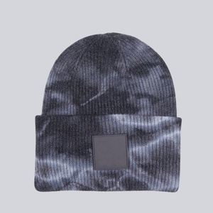 Gorro de Punto Tie Dye con Parche Negro en el Panel Frontal, Unisex, Casual, para Invierno, 56-58CM, Gorro de Esquí de Punto Multipanel - Product Image 4