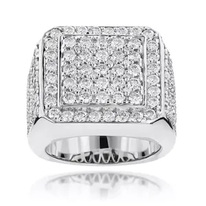 Anillo de Hombre EtherStar con Diamante Cultivado en Laboratorio de 3.5ctw, Oro Sólido de 18K, Corte Brillante Redondo, Estilo Clásico, Anillo de Pinky - Product Image 4