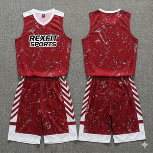 ชุดบาสเก็ตบอล Rexfit Sports คุณภาพสูง แบบสั่งทำพิเศษ สำหรับผู้ใหญ่ ผลิตจากโพลีเอสเตอร์ 100% ระบายอากาศได้ดี แห้งเร็ว ชุดกีฬา - Product Image 4