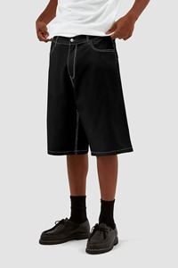 Shorts de Mezclilla Lavados de Color Sólido, Estilo Veraniego, para Hombre, Vintage, de Pierna Ancha, Estilo Urbano - Product Image 5