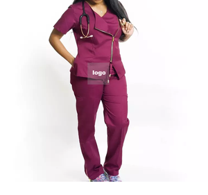Nersing Denim <b>Scrub</b> Sets Slim Fit Jogger Unisex Nurse Medical <b>Scrubs</b> for Hospital <b>Uniform</b> - Product Image 2