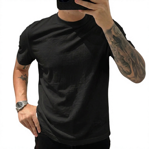 <b>Men's</b> <b>White</b> <b>Slim</b> <b>Fit</b> Short Sleeve <b>T</b>-<b>Shirt</b> 100% Cotton O-Neck Casual Jersey Knitted Blank Solid Color - Product Image 4